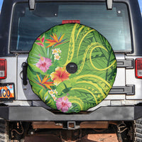 Polynesian Tribal Flower Tattoo Spare Tire Cover Special Lime Green Vibe LT9 Lime Green - Polynesian Pride