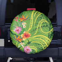 Polynesian Tribal Flower Tattoo Spare Tire Cover Special Lime Green Vibe LT9 - Polynesian Pride