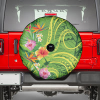 Polynesian Tribal Flower Tattoo Spare Tire Cover Special Lime Green Vibe LT9 - Polynesian Pride