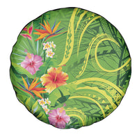 Polynesian Tribal Flower Tattoo Spare Tire Cover Special Lime Green Vibe LT9 - Polynesian Pride