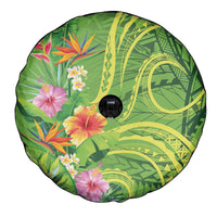 Polynesian Tribal Flower Tattoo Spare Tire Cover Special Lime Green Vibe LT9 - Polynesian Pride