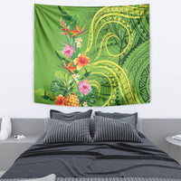 Polynesian Tribal Flower Tattoo Tapestry Special Lime Green Vibe LT9 - Polynesian Pride