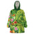 Polynesian Tribal Flower Tattoo Wearable Blanket Hoodie Special Lime Green Vibe