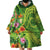 Polynesian Tribal Flower Tattoo Wearable Blanket Hoodie Special Lime Green Vibe