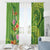 Polynesian Tribal Flower Tattoo Window Curtain Special Lime Green Vibe