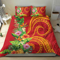 Polynesian Tribal Flower Tattoo Bedding Set Special Vermilion Vibe LT9 - Polynesian Pride