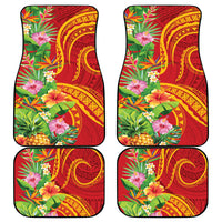 Polynesian Tribal Flower Tattoo Car Mats Special Vermilion Vibe LT9 - Polynesian Pride