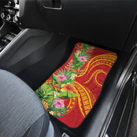 Polynesian Tribal Flower Tattoo Car Mats Special Vermilion Vibe LT9 - Polynesian Pride