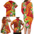 Polynesian Tribal Flower Tattoo Family Matching Long Sleeve Bodycon Dress and Hawaiian Shirt Special Vermilion Vibe