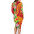 Polynesian Tribal Flower Tattoo Family Matching Long Sleeve Bodycon Dress and Hawaiian Shirt Special Vermilion Vibe