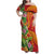 Polynesian Tribal Flower Tattoo Family Matching Off Shoulder Maxi Dress and Hawaiian Shirt Special Vermilion Vibe