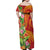 Polynesian Tribal Flower Tattoo Family Matching Off Shoulder Maxi Dress and Hawaiian Shirt Special Vermilion Vibe