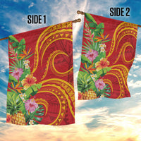 Polynesian Tribal Flower Tattoo Garden Flag Special Vermilion Vibe LT9 - Polynesian Pride