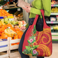Polynesian Tribal Flower Tattoo Grocery Bag Special Vermilion Vibe LT9 - Polynesian Pride