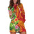 Polynesian Tribal Flower Tattoo Hoodie Dress Special Vermilion Vibe