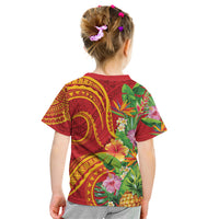 Polynesian Tribal Flower Tattoo Kid T Shirt Special Vermilion Vibe