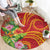 Polynesian Tribal Flower Tattoo Round Carpet Special Vermilion Vibe