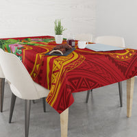 Polynesian Tribal Flower Tattoo Tablecloth Special Vermilion Vibe LT9 - Polynesian Pride