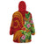 Polynesian Tribal Flower Tattoo Wearable Blanket Hoodie Special Vermilion Vibe