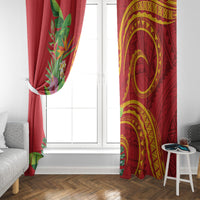 Polynesian Tribal Flower Tattoo Window Curtain Special Vermilion Vibe LT9 - Polynesian Pride