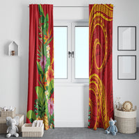 Polynesian Tribal Flower Tattoo Window Curtain Special Vermilion Vibe LT9 - Polynesian Pride