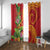 Polynesian Tribal Flower Tattoo Window Curtain Special Vermilion Vibe