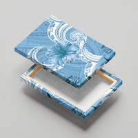 Polynesian Hibiscus Flower Tribal Canvas Wall Art Blue Color LT9 - Polynesian Pride