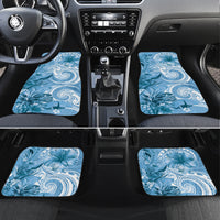 Polynesian Hibiscus Flower Tribal Car Mats Blue Color LT9 Set 4pcs Blue - Polynesian Pride