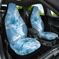 Polynesian Hibiscus Flower Tribal Car Seat Cover Blue Color