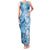 Polynesian Hibiscus Flower Tribal Family Matching Tank Maxi Dress and Hawaiian Shirt Blue Color