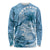 Polynesian Hibiscus Flower Tribal Long Sleeve Shirt Blue Color