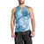 Polynesian Hibiscus Flower Tribal Men Tank Top Blue Color