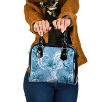 Polynesian Hibiscus Flower Tribal Shoulder Handbag Blue Color LT9 One Size Blue - Polynesian Pride