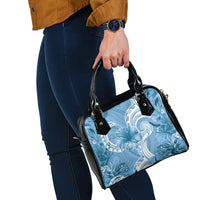 Polynesian Hibiscus Flower Tribal Shoulder Handbag Blue Color LT9 - Polynesian Pride