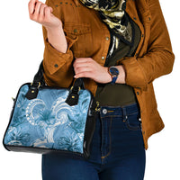 Polynesian Hibiscus Flower Tribal Shoulder Handbag Blue Color LT9 - Polynesian Pride
