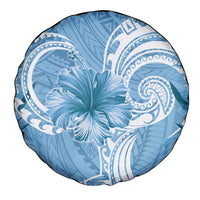 Polynesian Hibiscus Flower Tribal Spare Tire Cover Blue Color LT9 - Polynesian Pride