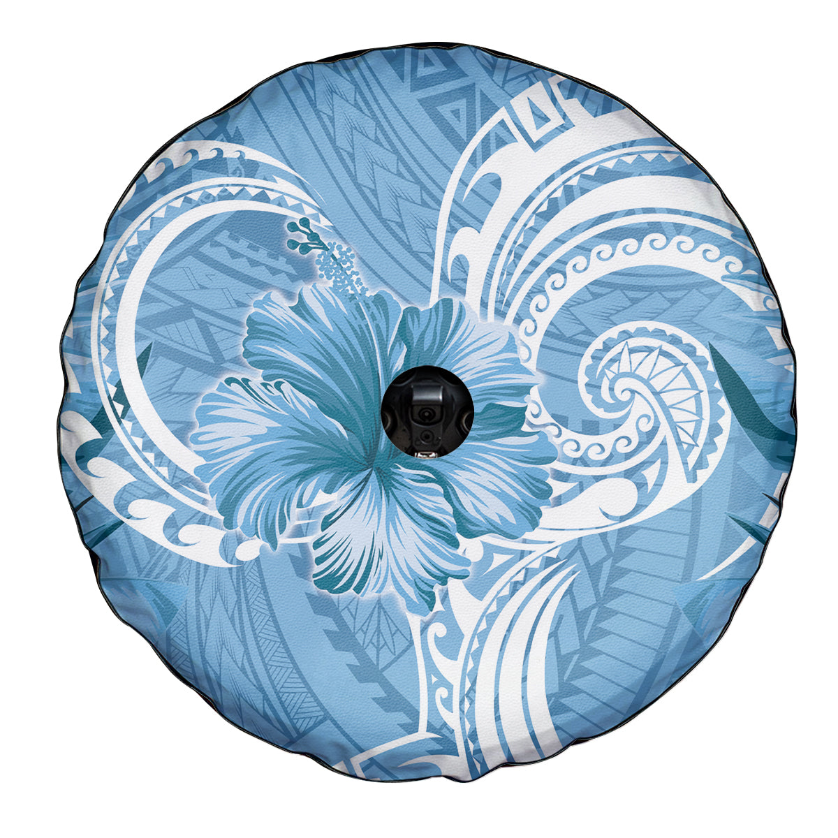 Polynesian Hibiscus Flower Tribal Spare Tire Cover Blue Color LT9 - Polynesian Pride