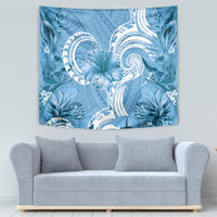 Polynesian Hibiscus Flower Tribal Tapestry Blue Color LT9 - Polynesian Pride
