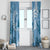 Polynesian Hibiscus Flower Tribal Window Curtain Blue Color