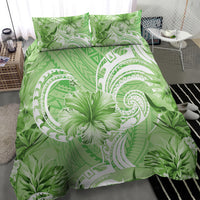 Polynesian Hibiscus Flower Tribal Bedding Set Lime Green Color LT9 - Polynesian Pride