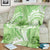 Polynesian Hibiscus Flower Tribal Blanket Lime Green Color