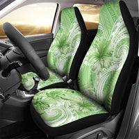 Polynesian Hibiscus Flower Tribal Car Seat Cover Lime Green Color