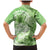 Polynesian Hibiscus Flower Tribal Family Matching Mermaid Dress and Hawaiian Shirt Lime Green Color