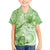 Polynesian Hibiscus Flower Tribal Family Matching Off The Shoulder Long Sleeve Dress and Hawaiian Shirt Lime Green Color