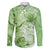 Polynesian Hibiscus Flower Tribal Family Matching Puletasi and Hawaiian Shirt Lime Green Color