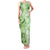 Polynesian Hibiscus Flower Tribal Family Matching Tank Maxi Dress and Hawaiian Shirt Lime Green Color