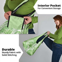 Polynesian Hibiscus Flower Tribal Grocery Bag Lime Green Color LT9 - Polynesian Pride