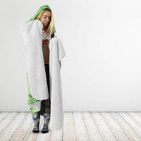 Polynesian Hibiscus Flower Tribal Hooded Blanket Lime Green Color LT9 - Polynesian Pride