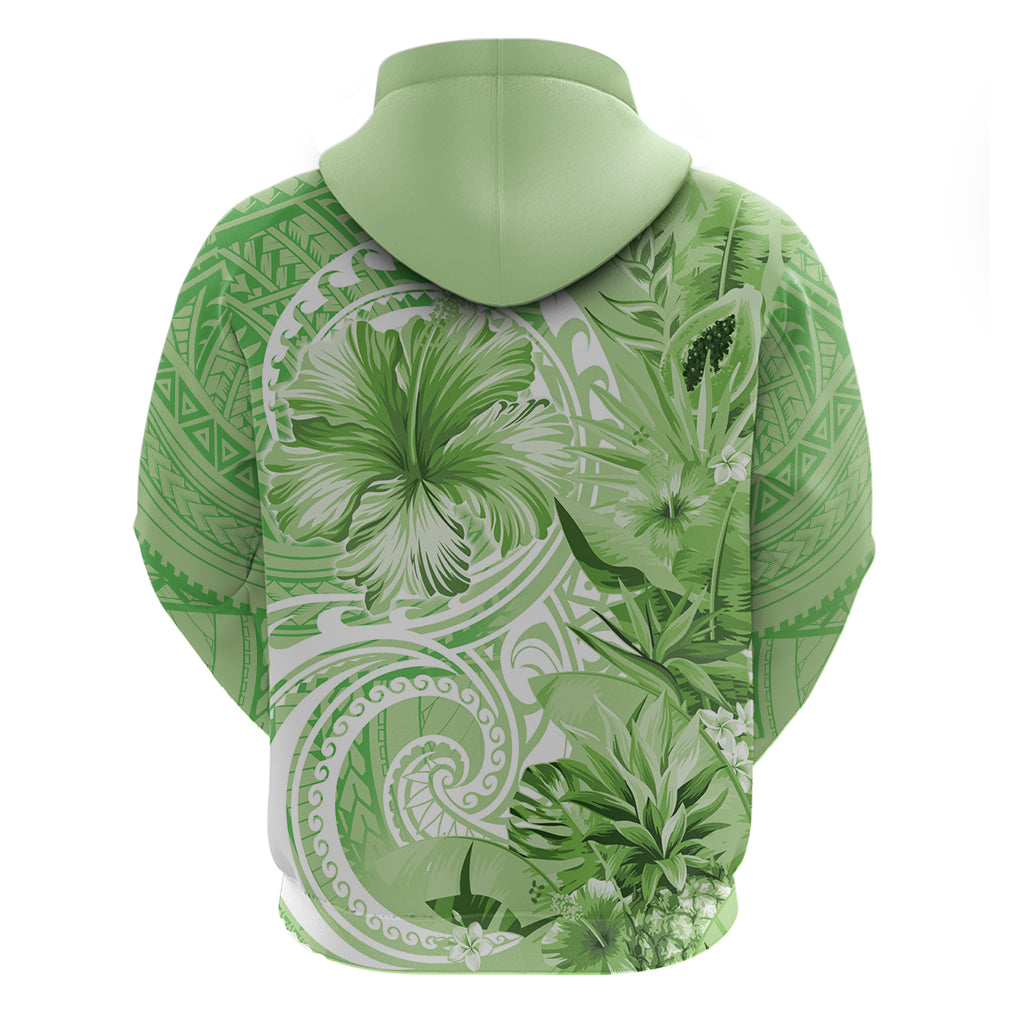 Polynesian Hibiscus Flower Tribal Hoodie Lime Green Color LT9 - Polynesian Pride