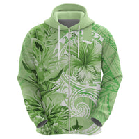 Polynesian Hibiscus Flower Tribal Hoodie Lime Green Color LT9 - Polynesian Pride